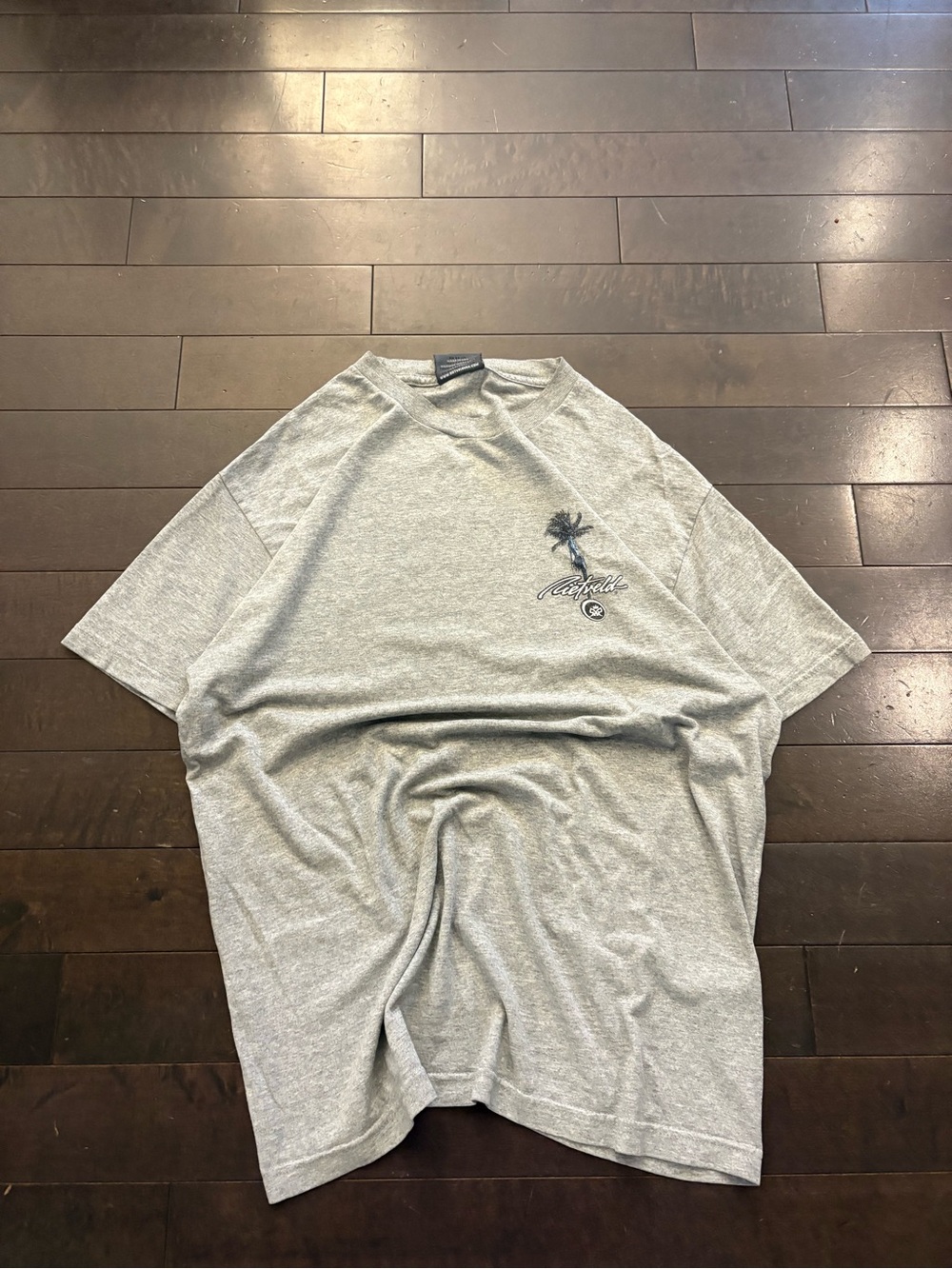Vintage surf Gray Palm-Embroidered Men's T-Shirt